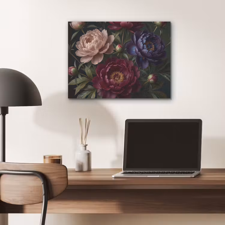 Bloemen - Boeket - Natuur - Modern - Donker PET vilt klein -sfeer5