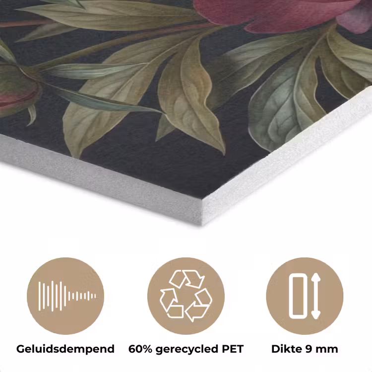 Bloemen - Boeket - Natuur - Modern - Donker PET vilt klein -closeup_NL