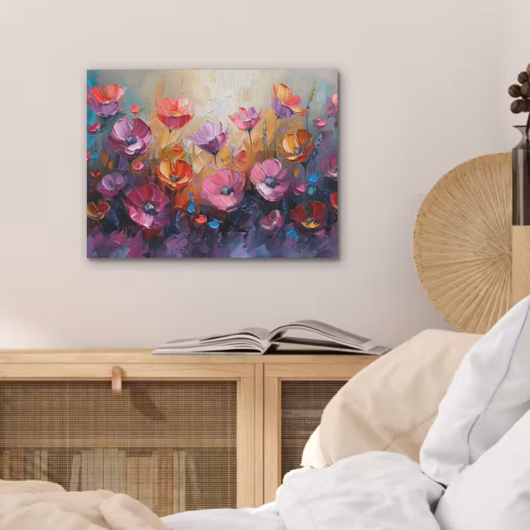 Bloemen - Botanisch - Kunst - Roze - Natuur PET vilt klein -sfeer3