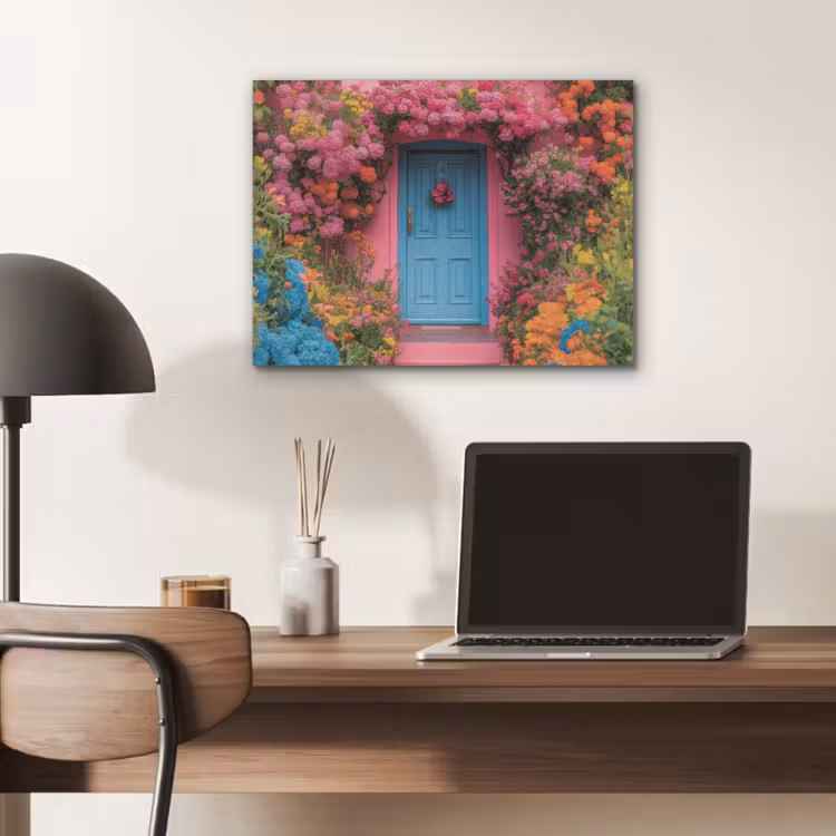 Bloemen - Deur - Roze PET vilt klein -sfeer5