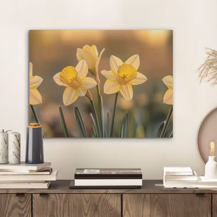 Bloemen - Geel - Wazig PET vilt klein -sfeer1