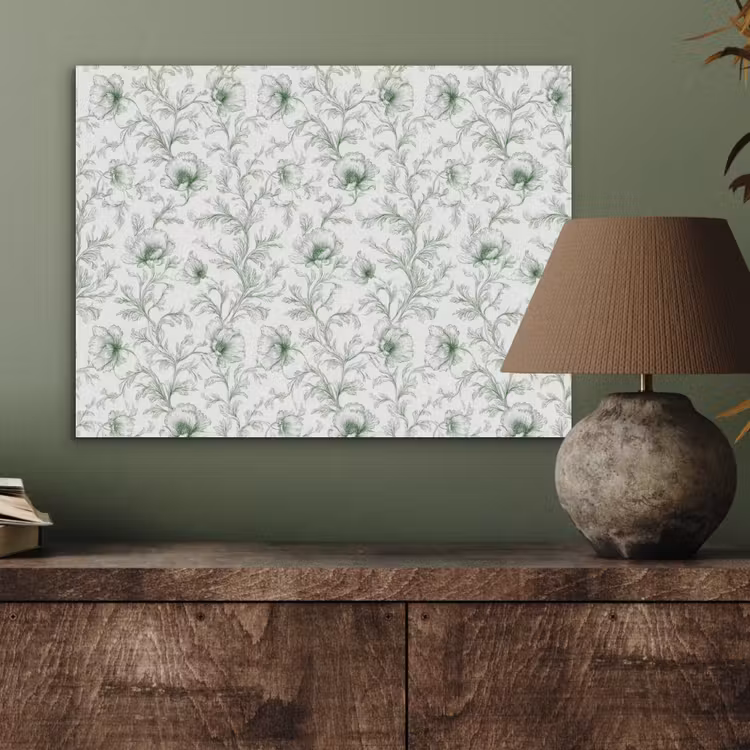 Bloemen - Getekend - Groen PET vilt klein 837 -sfeer2