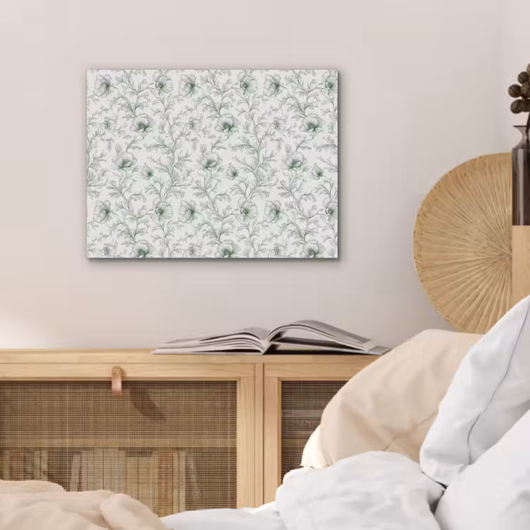Bloemen - Getekend - Groen PET vilt klein 837 -sfeer3
