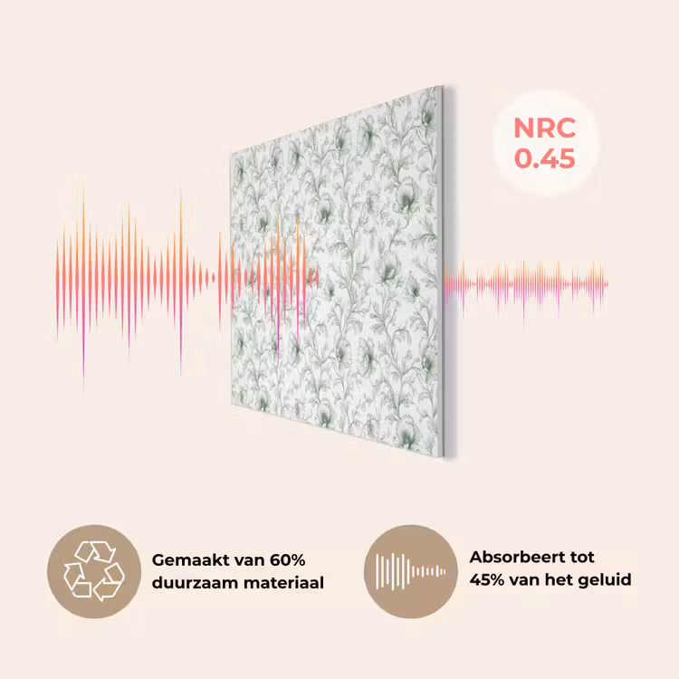 Bloemen - Getekend - Groen PET vilt klein 837 -USP_NL