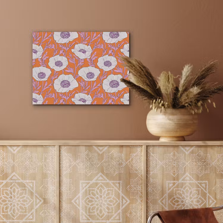 Bloemen - Grafisch - Oranje PET vilt klein 837 -sfeer4