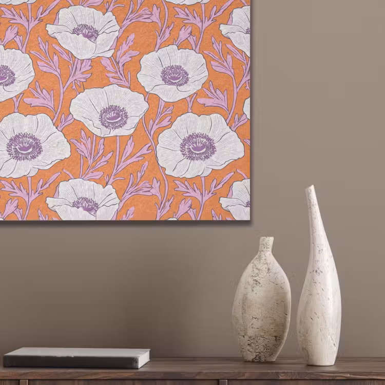 Bloemen - Grafisch - Oranje PET vilt klein 837 -sfeer6_closeup