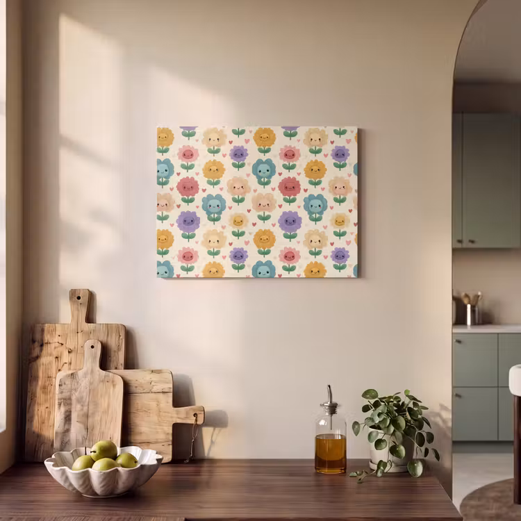 Bloemen - Hartjes - Kleurrijk PET vilt klein 837 -sfeer2