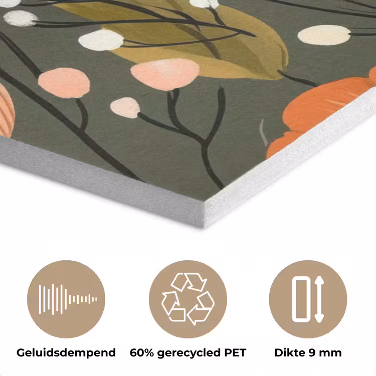 Bloemen - Illustratie - Groen PET vilt klein -closeup_NL