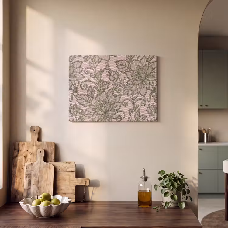 Bloemen - Kant - Patroon - Klassiek - Groen PET vilt klein -sfeer2