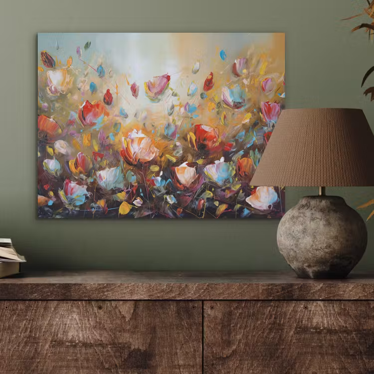 Bloemen - Kunst - Natuur - Olieverf PET vilt klein -sfeer2