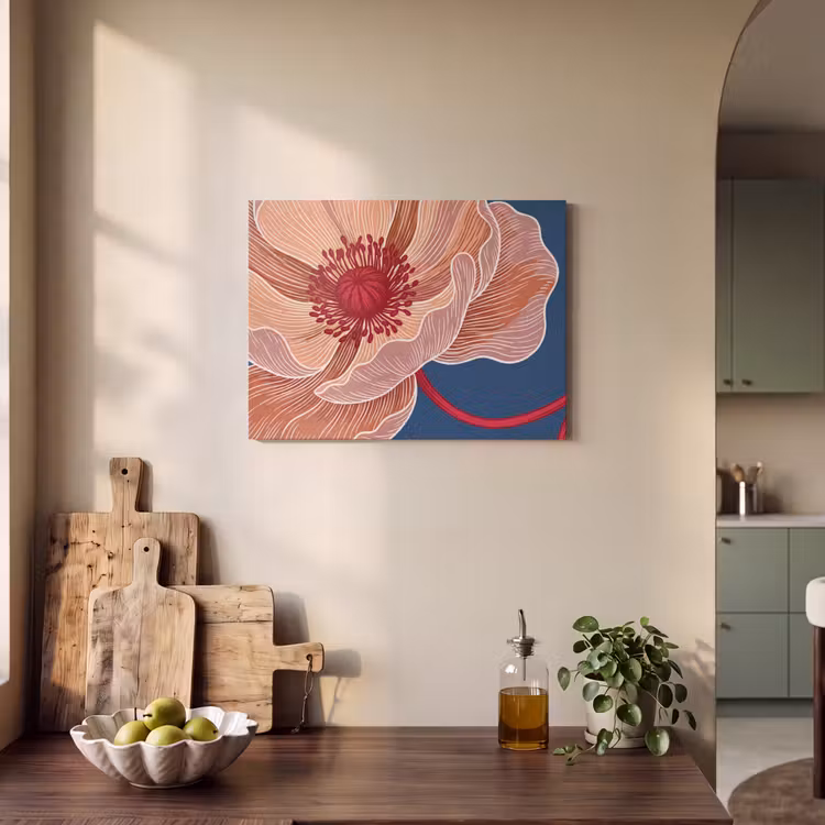 Akoestisch schilderij - Bloemen - Modern - Abstract - Bloemen - Modern - Abstract PET vilt klein
