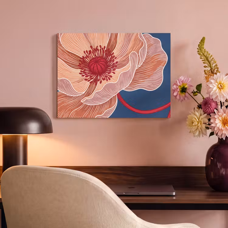 Akoestisch schilderij - Bloemen - Modern - Abstract - Bloemen - Modern - Abstract PET vilt klein