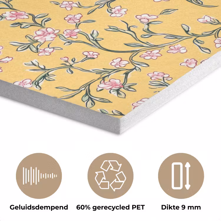 Bloemen - Motief - Geel PET vilt klein 837 -closeup_NL