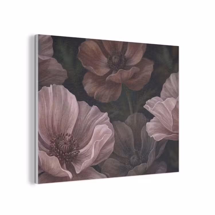 Bloemen - Natuur - Roze - Donker - Modern PET vilt klein -3d