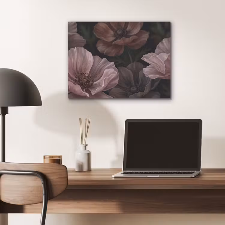 Bloemen - Natuur - Roze - Donker - Modern PET vilt klein -sfeer5