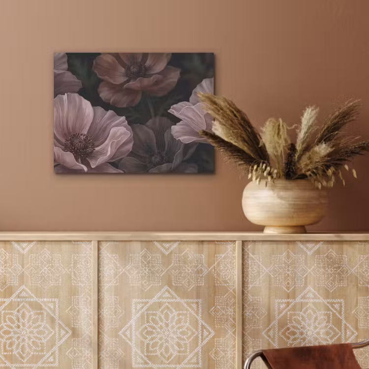 Bloemen - Natuur - Roze - Donker - Modern PET vilt klein -sfeer4