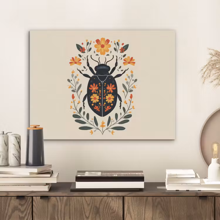 Bloemen - Oranje - Planten - Sierlijk PET vilt klein -sfeer1
