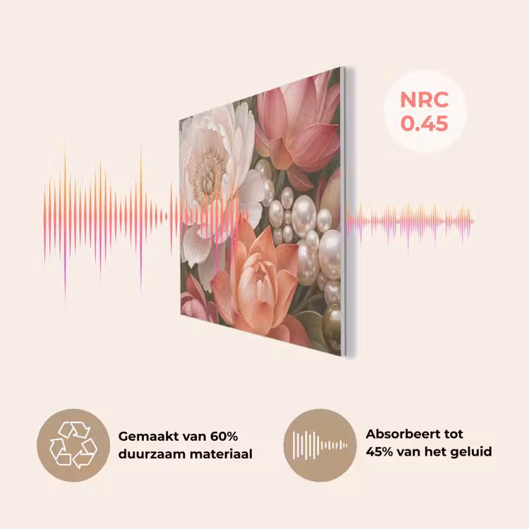 Bloemen - Parels - Elegant - Roze - Wit PET vilt klein -USP_NL