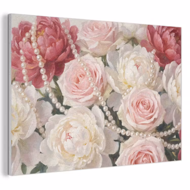 Bloemen - Parels - Romantiek - Klassiek - Roze PET vilt klein -3d