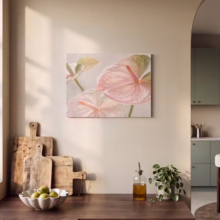 Bloemen - Pastel - Abstract - Natuur - Groen PET vilt klein -sfeer2