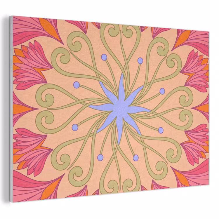 Bloemen - Patroon - Abstract - Roze - Decoratief PET vilt klein -3d