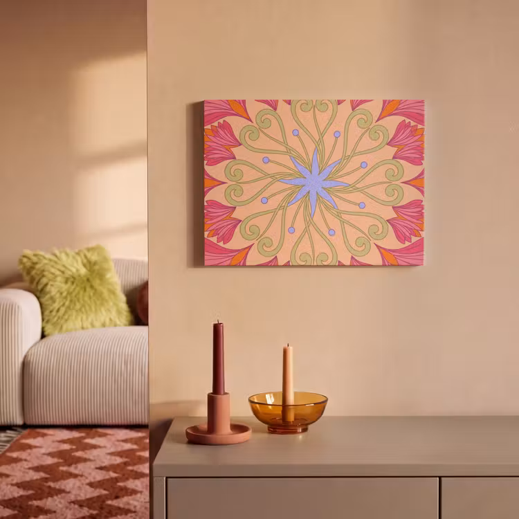 Bloemen - Patroon - Abstract - Roze - Decoratief PET vilt klein -sfeer1