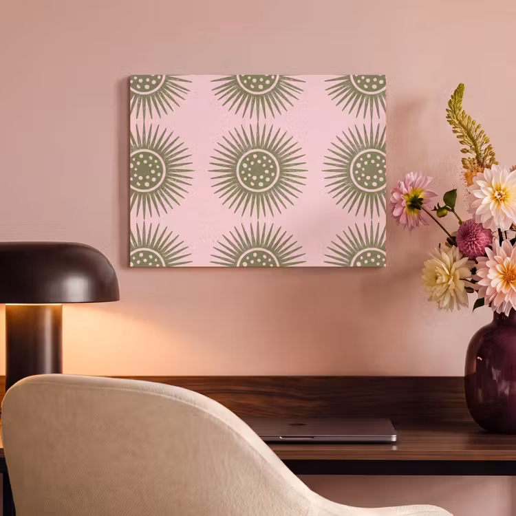 Bloemen - Patroon - Abstract - Roze - Groen PET vilt klein -sfeer3