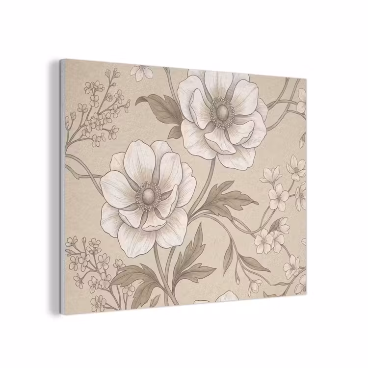 Bloemen - Patroon - Beige PET vilt klein -3d