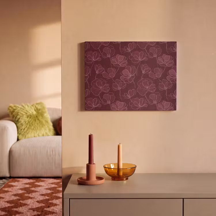 Bloemen - Patroon - Bordeauxrood PET vilt klein 837 -sfeer1