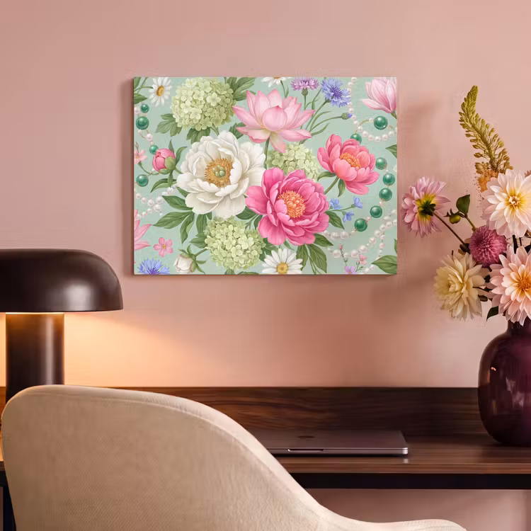 Bloemen - Patroon - Botanisch - Groen PET vilt klein -sfeer3