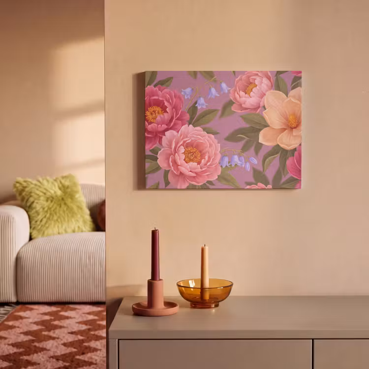 Bloemen - Patroon - Illustratie - Roze PET vilt klein -sfeer1