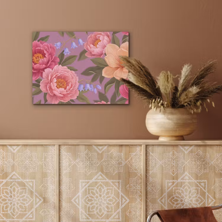 Bloemen - Patroon - Illustratie - Roze PET vilt klein -sfeer4