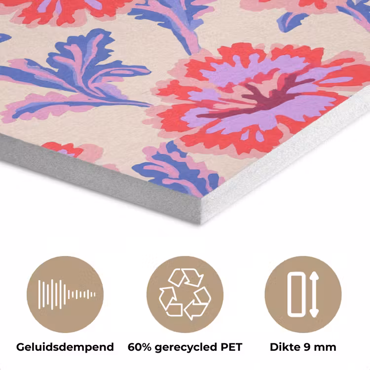Bloemen - Patroon - Meerkleurig PET vilt klein 837 -closeup_NL