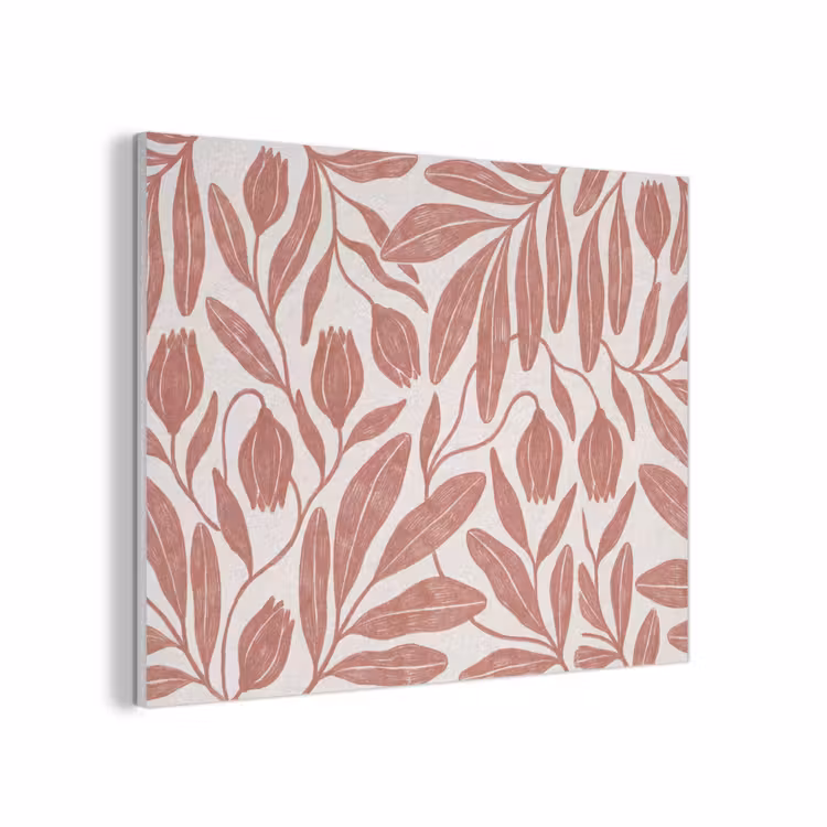Bloemen - Patroon - Modern - Natuur - Bruin PET vilt klein -3d