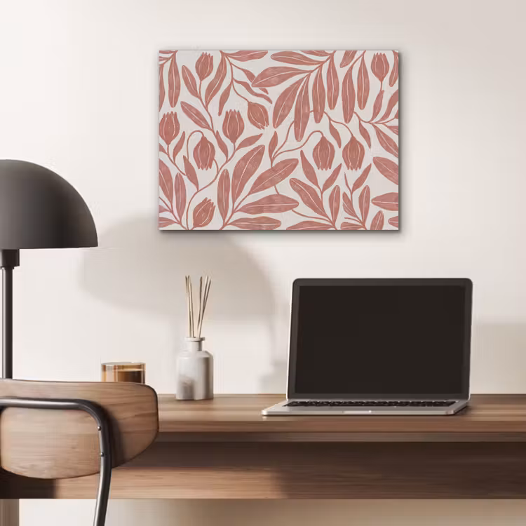 Bloemen - Patroon - Modern - Natuur - Bruin PET vilt klein -sfeer5