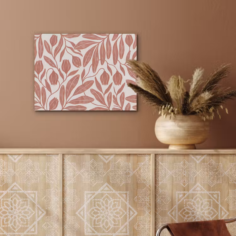 Bloemen - Patroon - Modern - Natuur - Bruin PET vilt klein -sfeer4