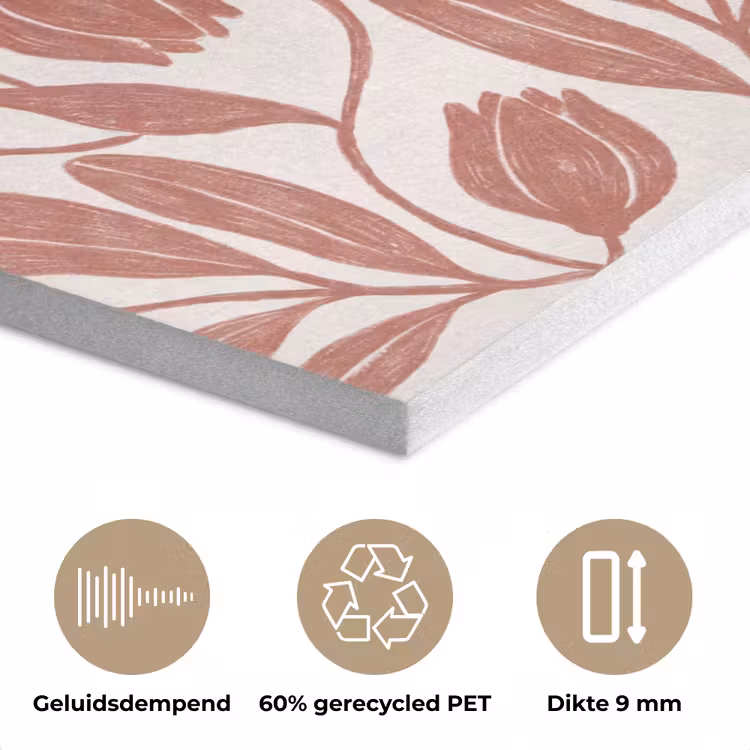 Bloemen - Patroon - Modern - Natuur - Bruin PET vilt klein -closeup_NL