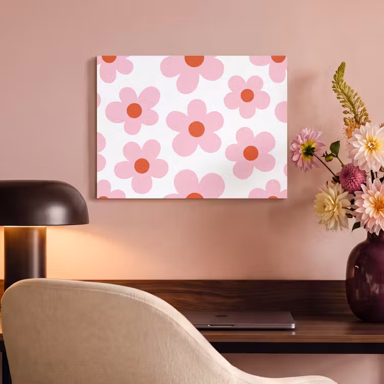 Bloemen - Patroon - Modern - Roze - Wit PET vilt klein -sfeer3