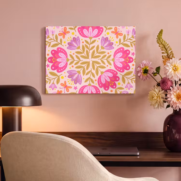 Bloemen - Patroon - Natuur - Abstract - Roze PET vilt klein -sfeer3