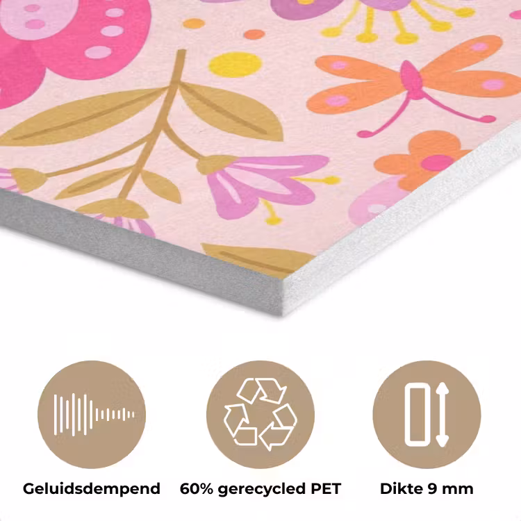 Bloemen - Patroon - Natuur - Abstract - Roze PET vilt klein -closeup_NL
