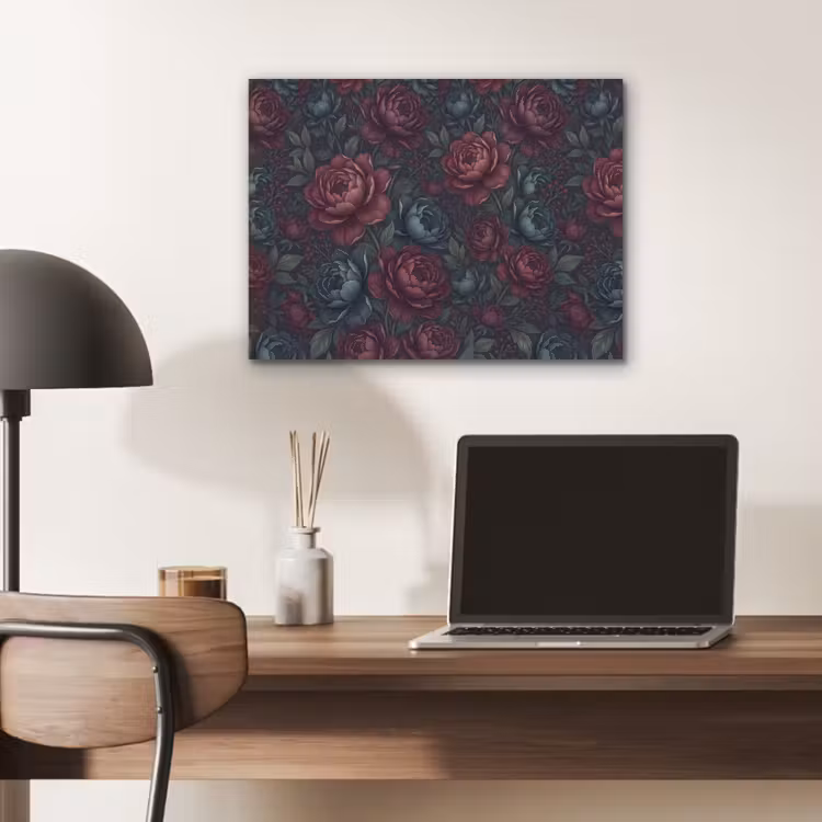 Bloemen - Patroon - Natuur - Klassiek - Donker PET vilt klein -sfeer5