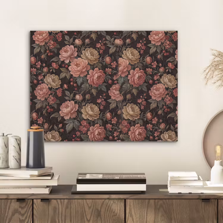 Bloemen - Patroon - Natuur - Vintage - Roze PET vilt klein -sfeer1