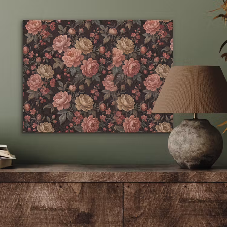 Bloemen - Patroon - Natuur - Vintage - Roze PET vilt klein -sfeer2