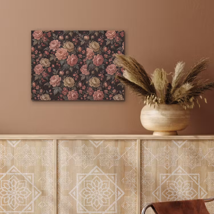 Bloemen - Patroon - Natuur - Vintage - Roze PET vilt klein -sfeer4