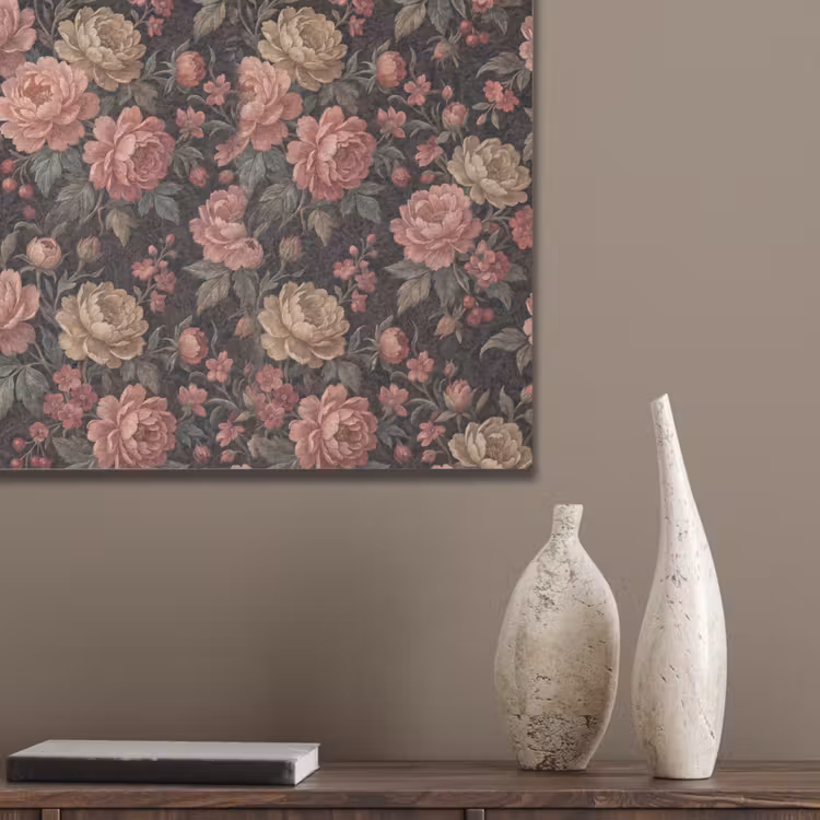 Bloemen - Patroon - Natuur - Vintage - Roze PET vilt klein -sfeer6_closeup