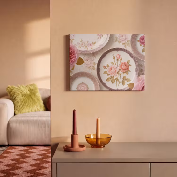Bloemen - Patroon - Vintage - Roze - Decoratie PET vilt klein -sfeer1