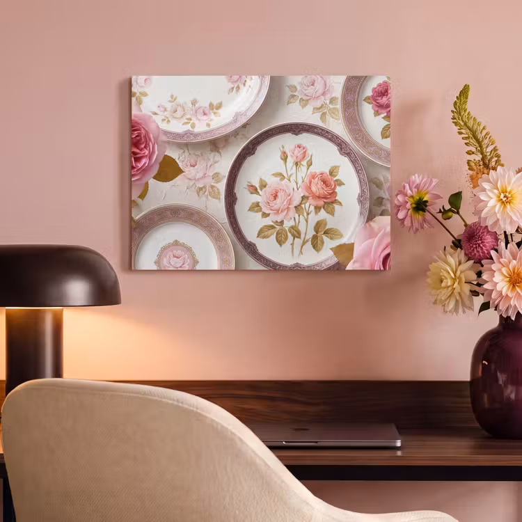 Bloemen - Patroon - Vintage - Roze - Decoratie PET vilt klein -sfeer3
