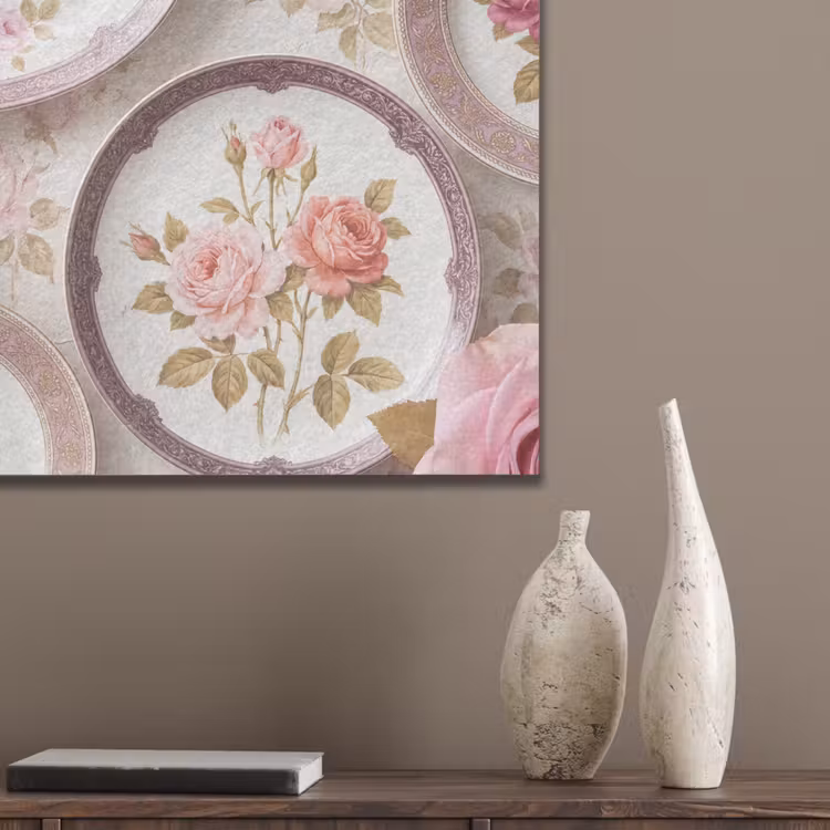 Bloemen - Patroon - Vintage - Roze - Decoratie PET vilt klein -sfeer6_closeup