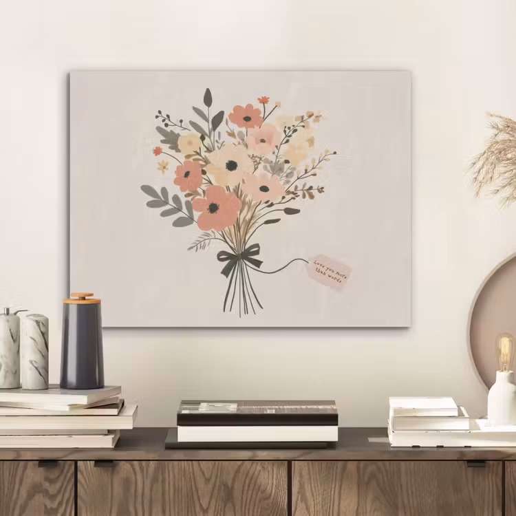 Bloemen - Quote - Beige - Lint PET vilt klein -sfeer1