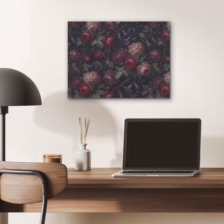 Bloemen - Rood - Klassiek - Donker - Patroon PET vilt klein -sfeer5